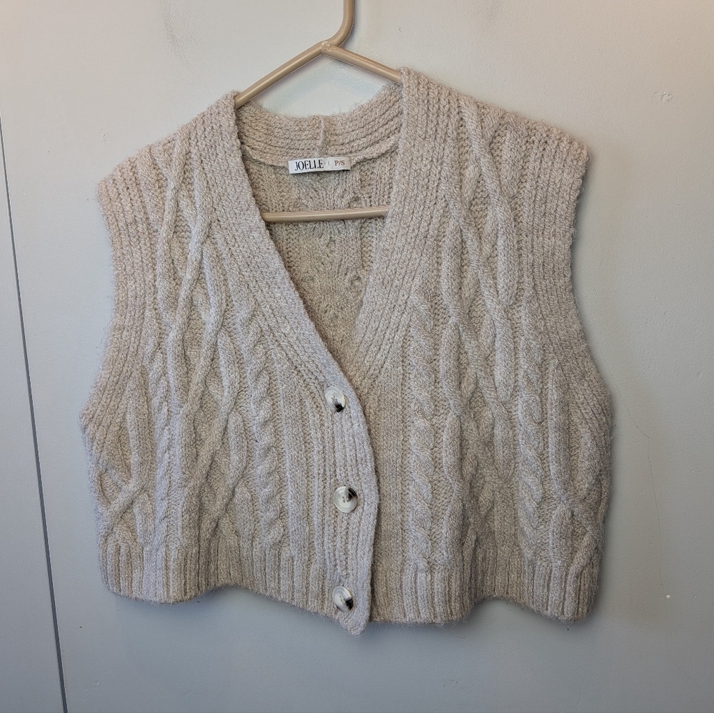 Joëlle Collection Cardigan Women Size Small Crop Super Soft Button Closure